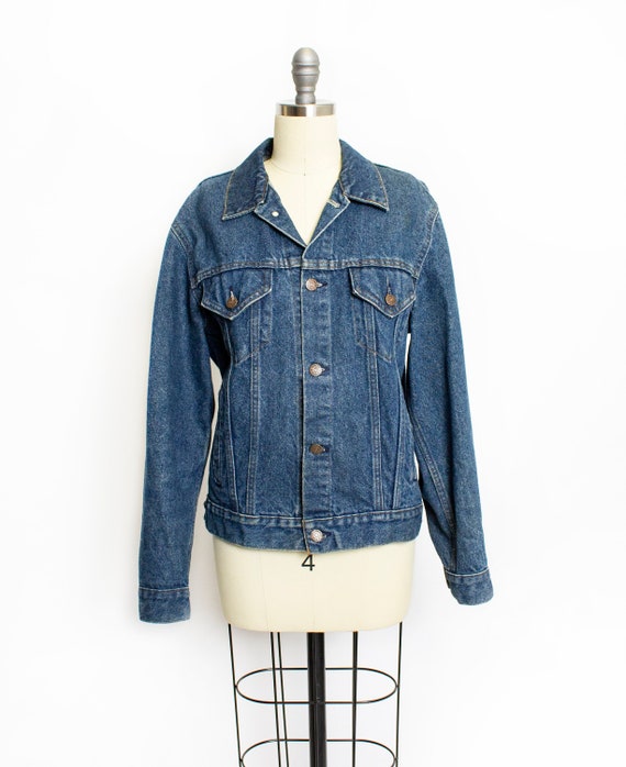 1970s Denim Jacket Jean Roebucks Cotton S - image 1