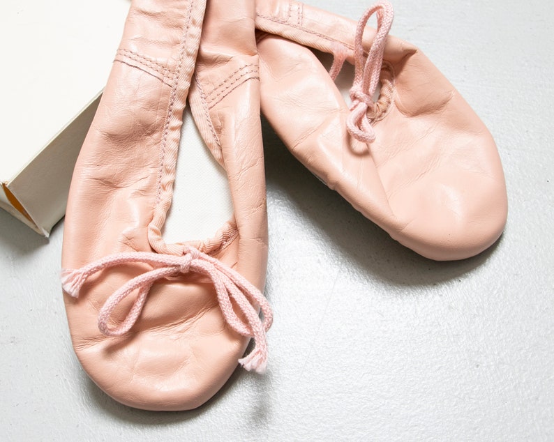 pink leather ballet shoes with elastic