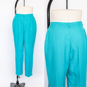 1990s Pants Trousers High Waist Tapered Leg M