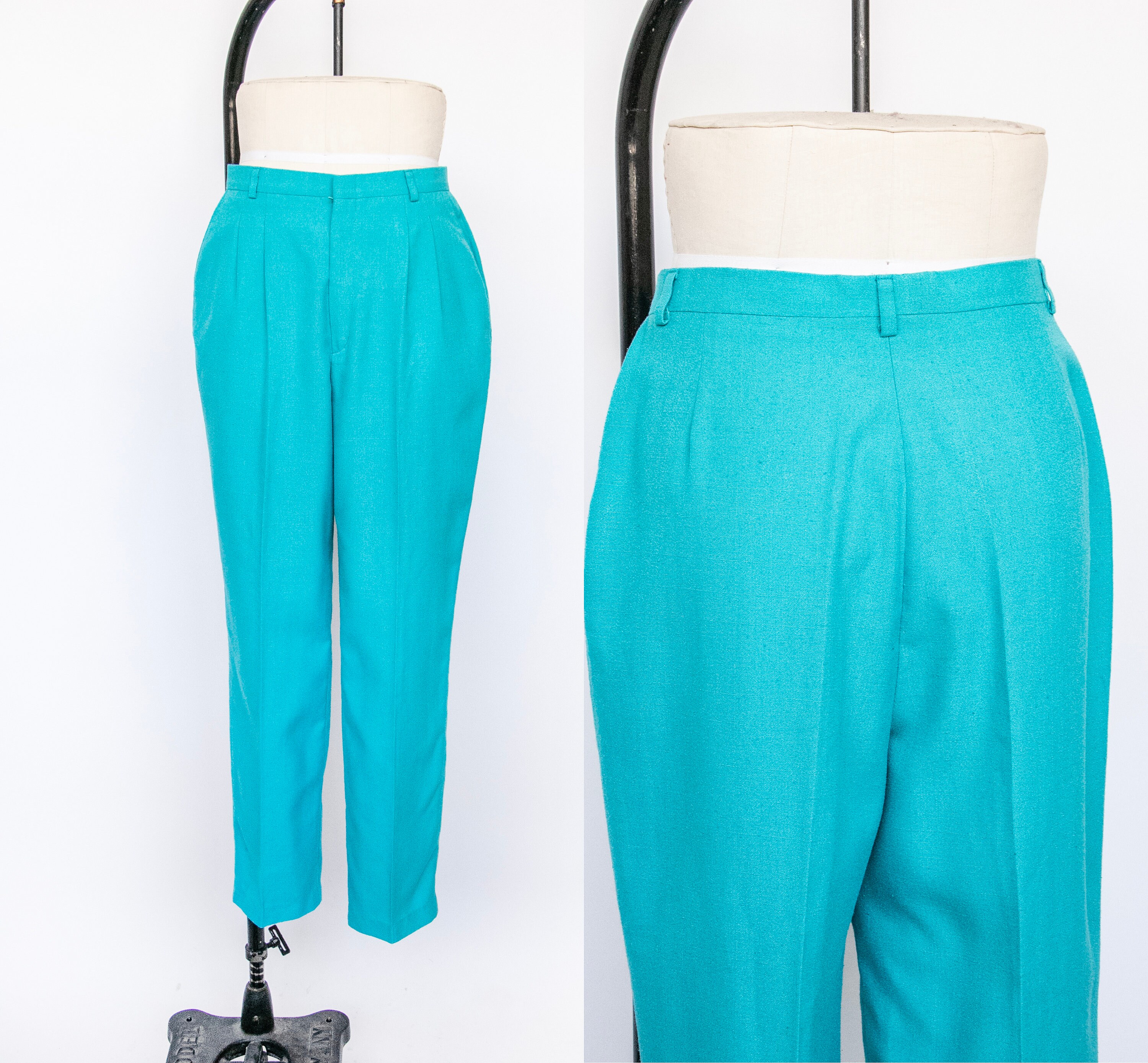 1990s Pants Trousers High Waist Tapered Leg M