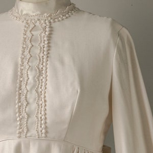 1960s Maxi Dress Emma Domb Wedding Gown Cream S image 7