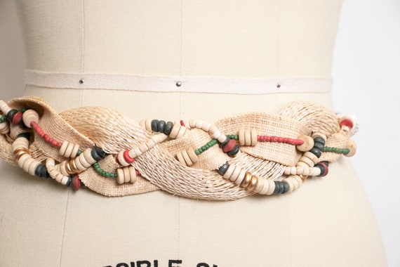 1990s Belt Beaded Rope Ethnic Boho - image 3