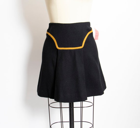 1970s Mini Skirt Wool High Waist Sailor Style XS - image 1