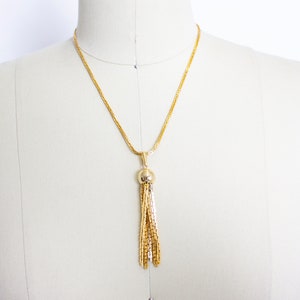 1960s Necklace Gold Tone Dangle Pendant Chain image 2