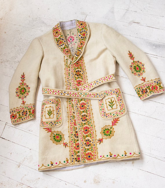 1960s Jacket Embroidered Wool Ethnic Coat M / L - Etsy