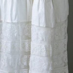 Antique Skirt Edwardian Cotton Lace Petticoat XS image 7