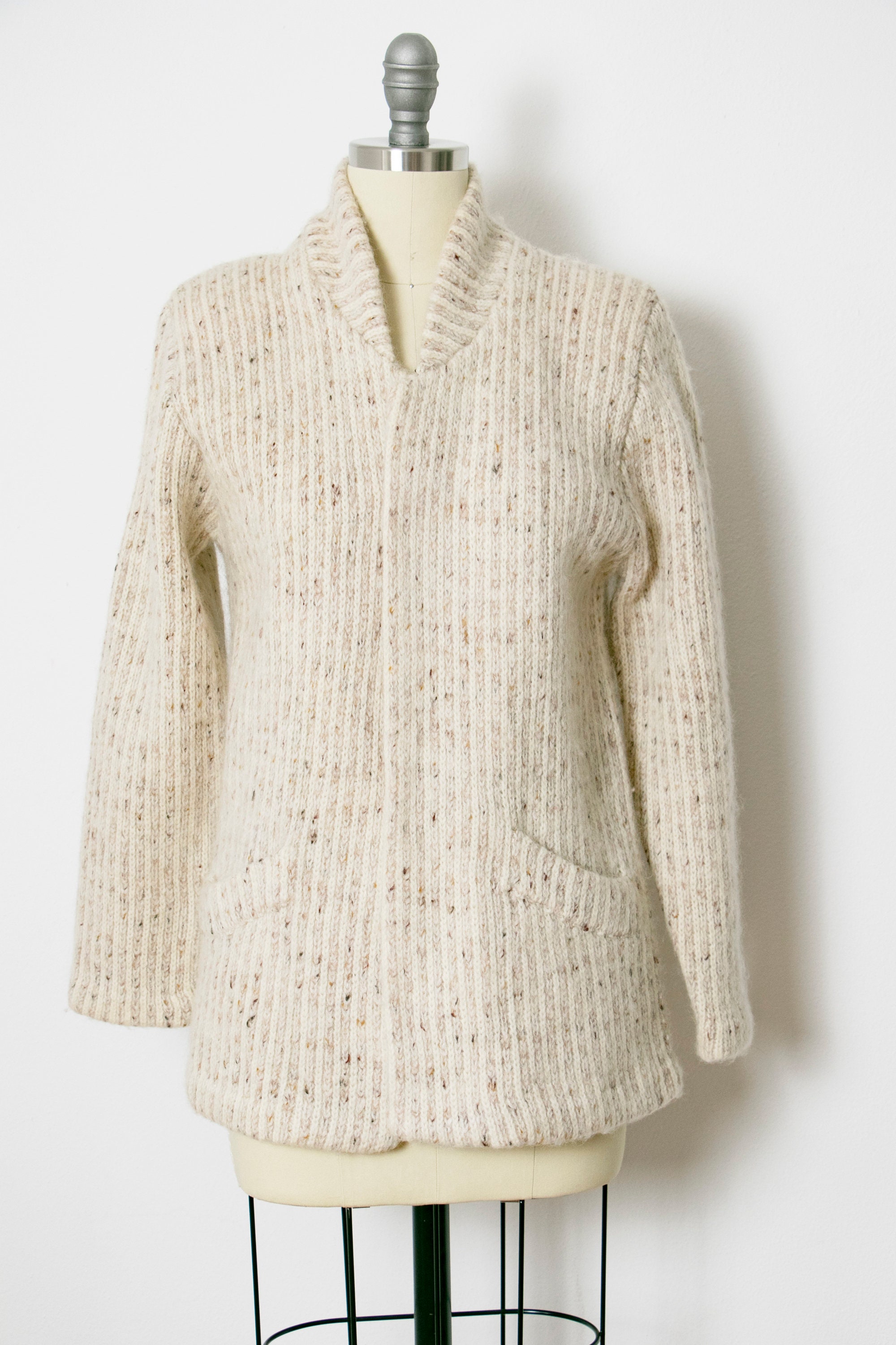 1980s Sweater Wool Mohair Knit Striped Chunky Cardigan S - Etsy 1980s Sweater Wool Mohair Knit Striped Chunky Cardigan S - Etsy