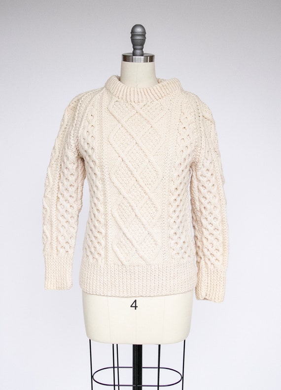 1970s Wool Knit Fisherman Sweater XS - image 1