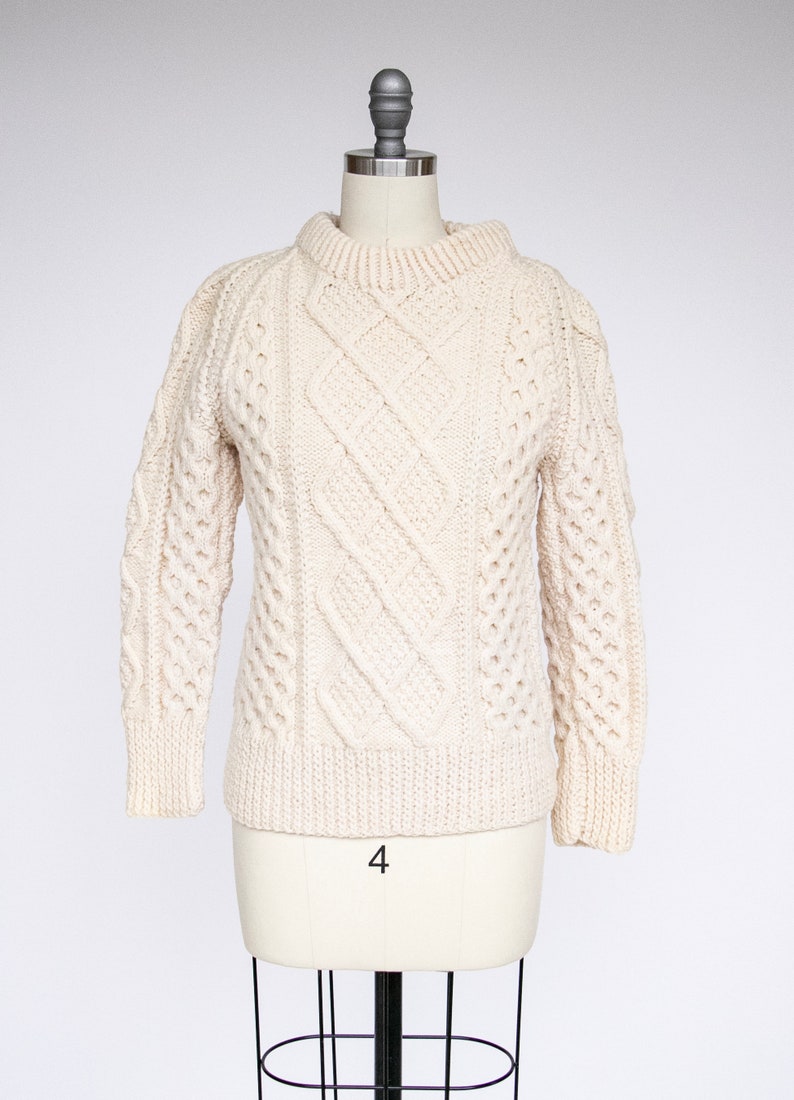 1970s Wool Knit Fisherman Sweater XS image 1