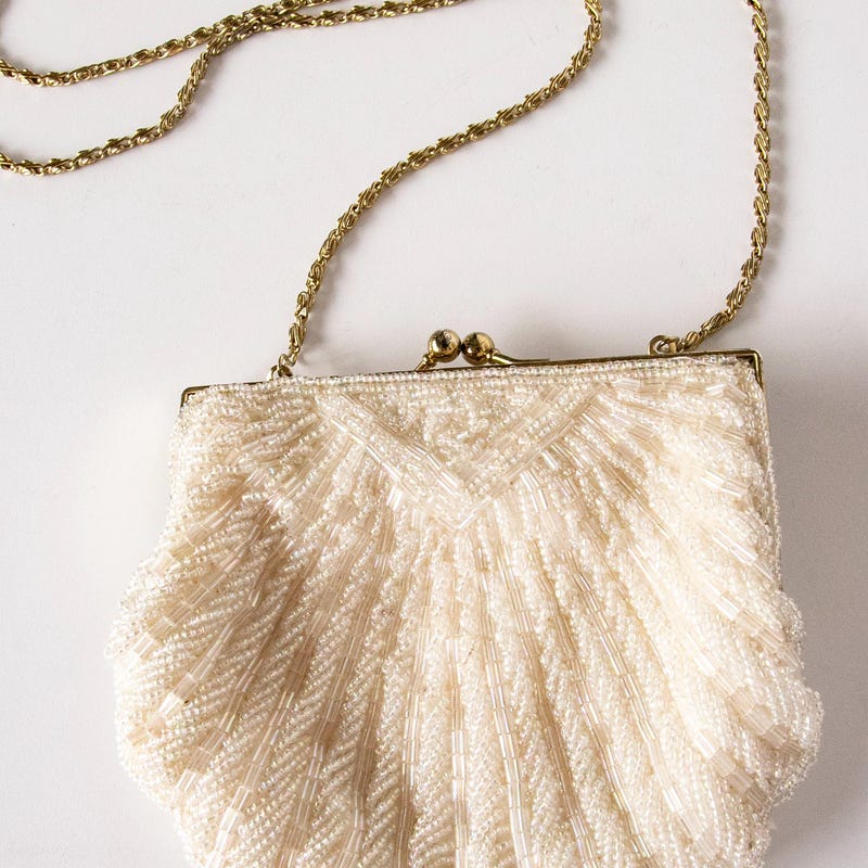 60’s Beaded Top Clasp Cocktail Handbag by Vintage Designer main image 1