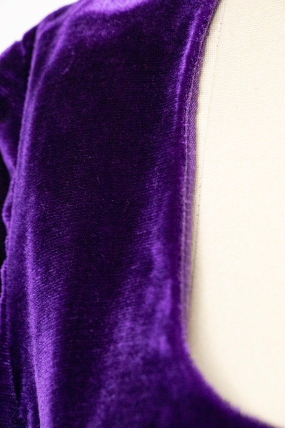 1960s Maxi Dress Purple Velvet Full Length M/S - image 9