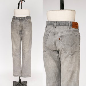 1990s Levi's Jeans Gray Denim Cotton High Waist 32 x 32 image 1