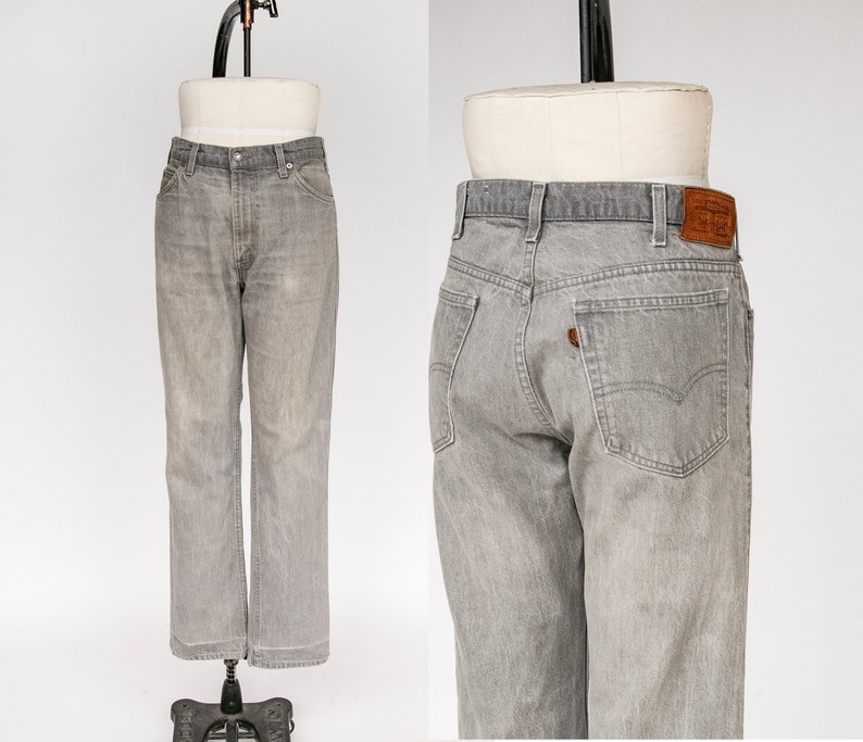 1990s Levi's Jeans Gray Denim Cotton High Waist 32 x 32 image 1