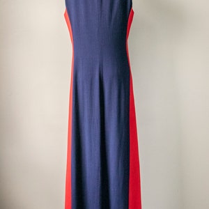 1960s Dress Linen Striped Sleeveless Shift Maxi M image 3