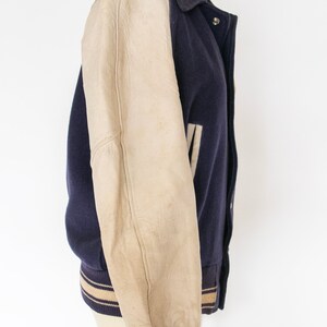 1950s Letterman Jacket Wool Leather Varsity Coat M image 3