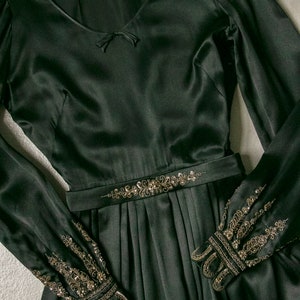 1930s Dress Black Silk Beaded XS image 7