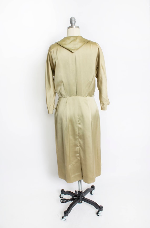 1950s Dress Eisenberg Original Silk Satin Rhinest… - image 3