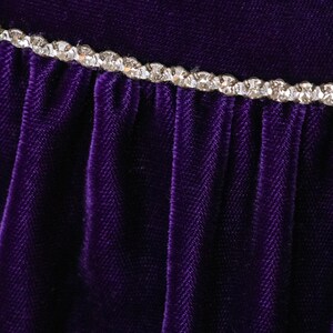 1960s Maxi Dress Purple Velvet Full Length M/S image 8