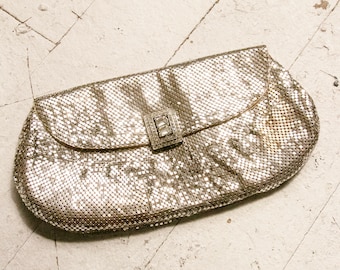 Borsa Whiting & Davis anni '50, pochette in rete metallica argentata