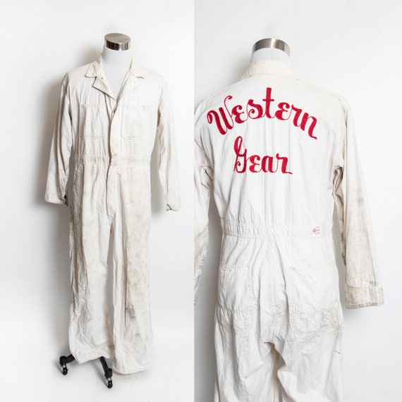 Vintage 1950s Cotton Coveralls Chain Stitched Herr