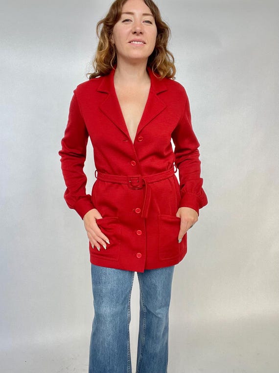 Saint Laurent, 1970s YSL Shirt Jacket Wool Rust Red Yves Saint Laurent