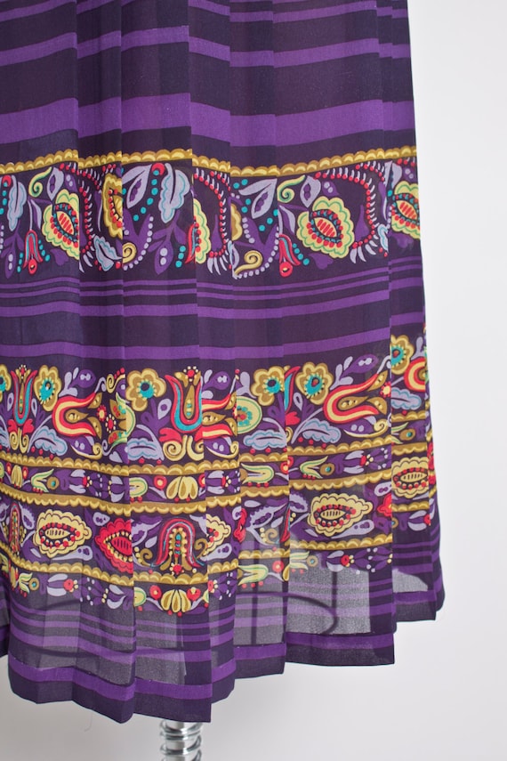 1950s Skirt Chiffon Novelty Print S - image 5