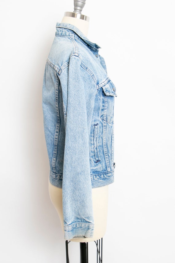 1990s Denim Jacket Cropped Blue Jean S - image 3