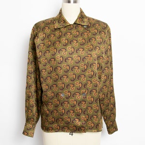 1980s Silk Blouse Anne Klein Paisley Print XS
