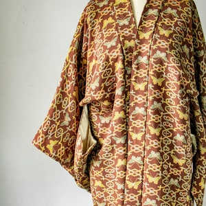 1950s Haori Rayon Crepe Butterfly Lounge Robe image 2