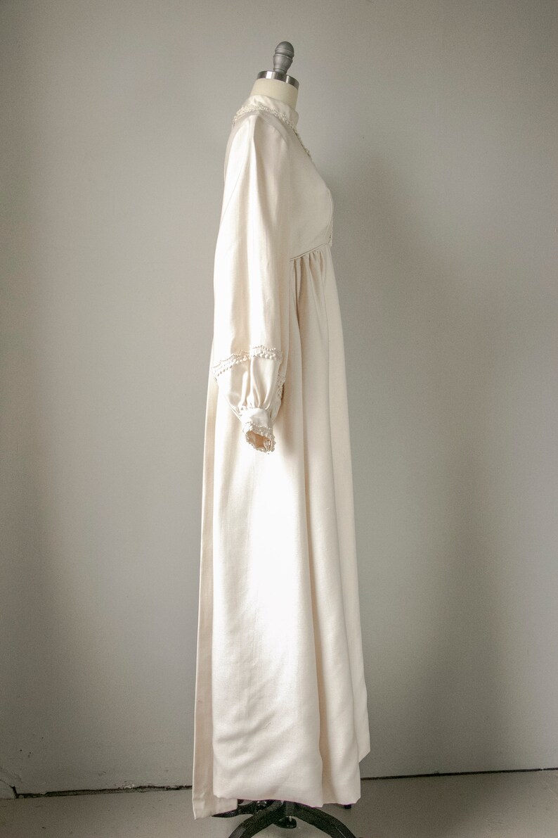 1960s Maxi Dress Emma Domb Wedding Gown Cream S image 3