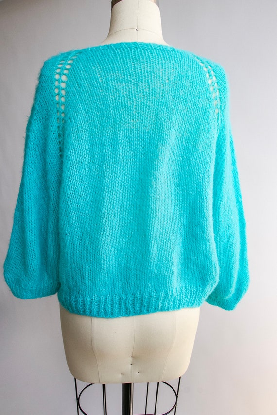 1960s Sweater Mohair Wool Knit Cardigan M / L - image 3