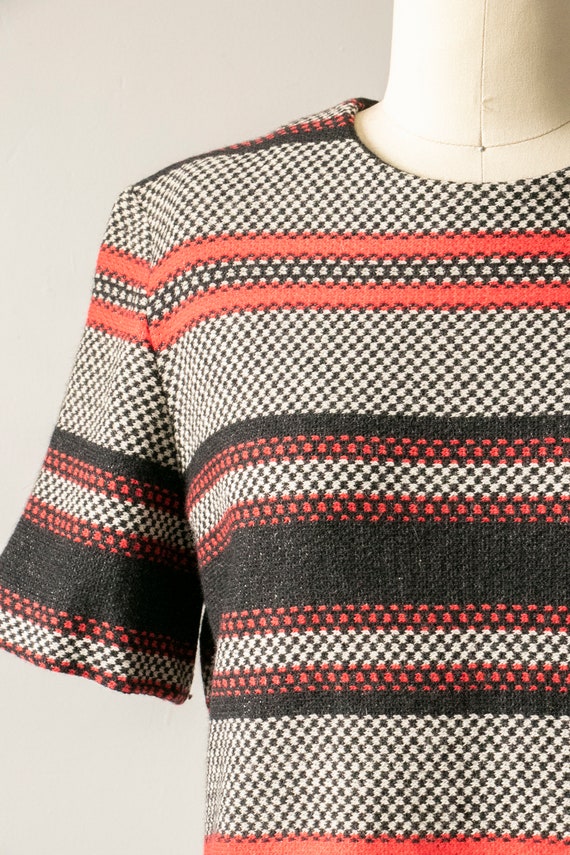 1960s Knit Top Striped Wool J. Tiktiner M - image 4
