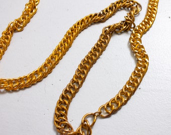 1960s Chain Necklace Gold Tone Oversized Long - Etsy