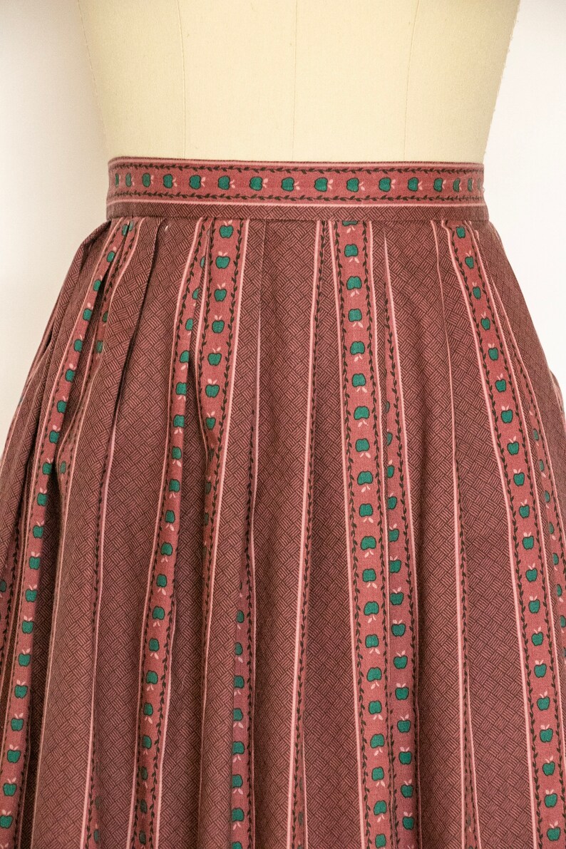1950s Full Skirt Cotton Novelty Print M image 4