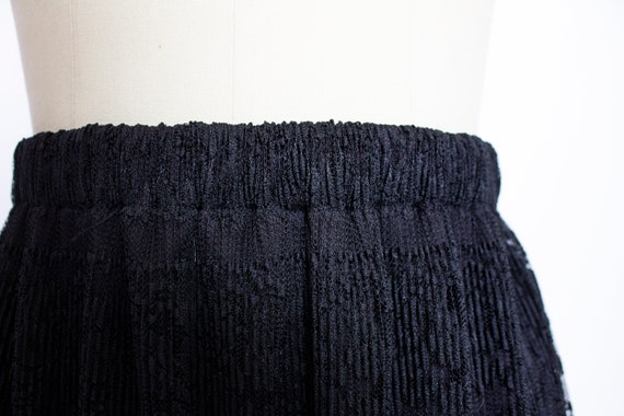 1980s VICTOR COSTA Skirt Black Lace Full S - image 7