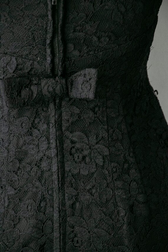 1950s Dress Black Illusion Chantilly Lace XS - image 8