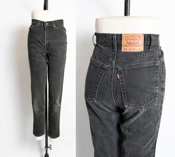 Levi's 512 JEANS Black Denim Slim Fit Straight Leg