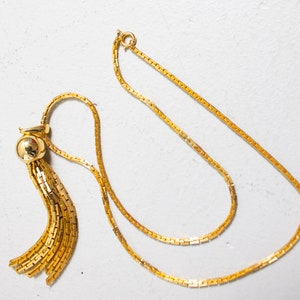 1960s Necklace Gold Tone Dangle Pendant Chain image 6