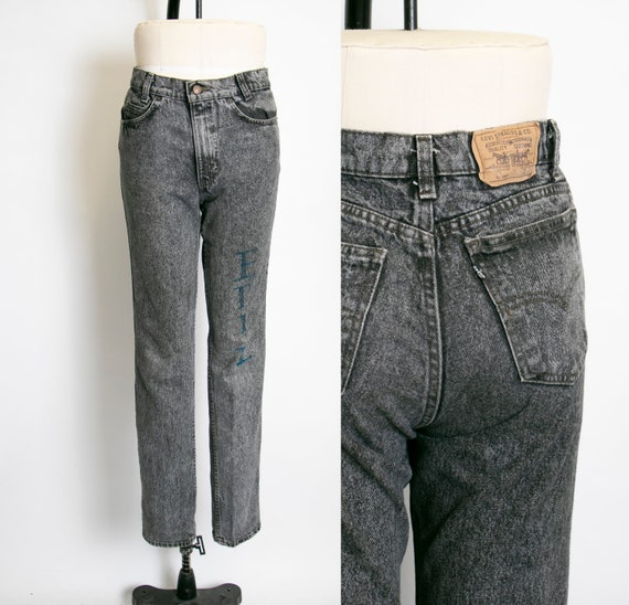 1990s Levi's Jeans Black Denim Cotton High Waist … - image 1