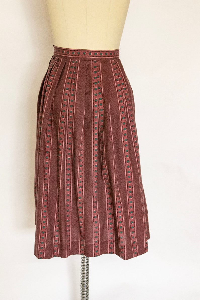 1950s Full Skirt Cotton Novelty Print M image 2