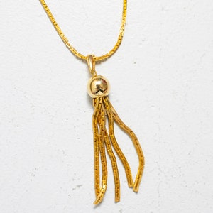 1960s Necklace Gold Tone Dangle Pendant Chain image 3