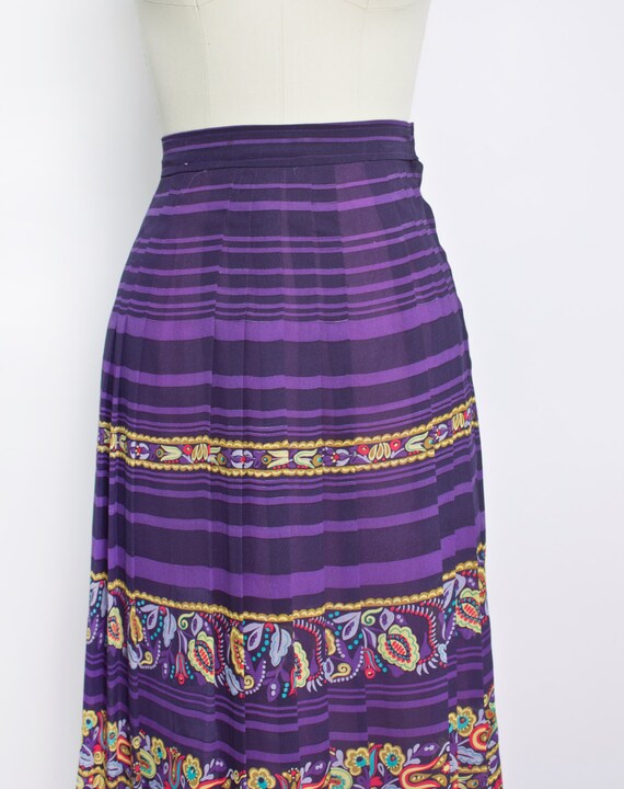 1950s Skirt Chiffon Novelty Print S - image 4