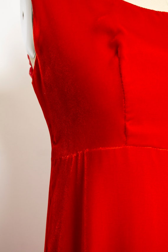 1960s Dress Red Velvet Empire Waist Column S - Etsy