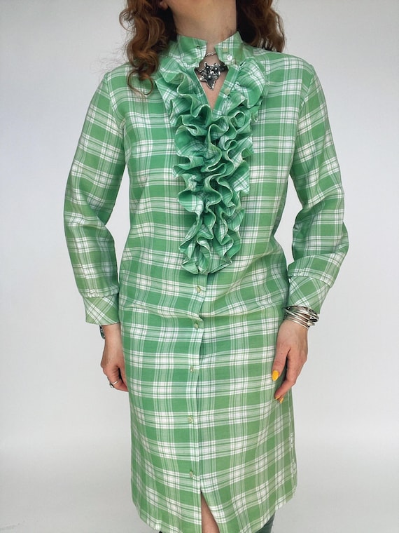 green emerald velvet dress Women plaid organza kelly green dress main image 1
