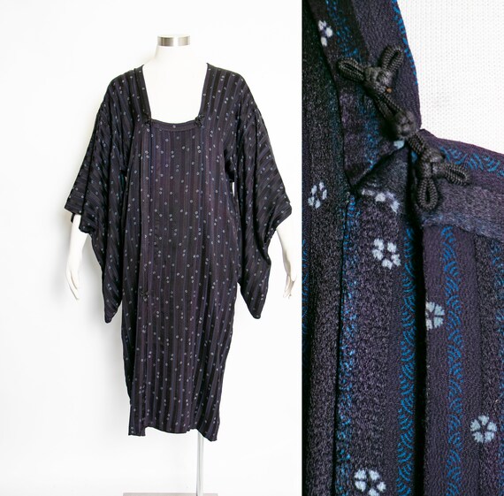 1950s Silk Lounge Kimono Robe Michiyuki Japanese J