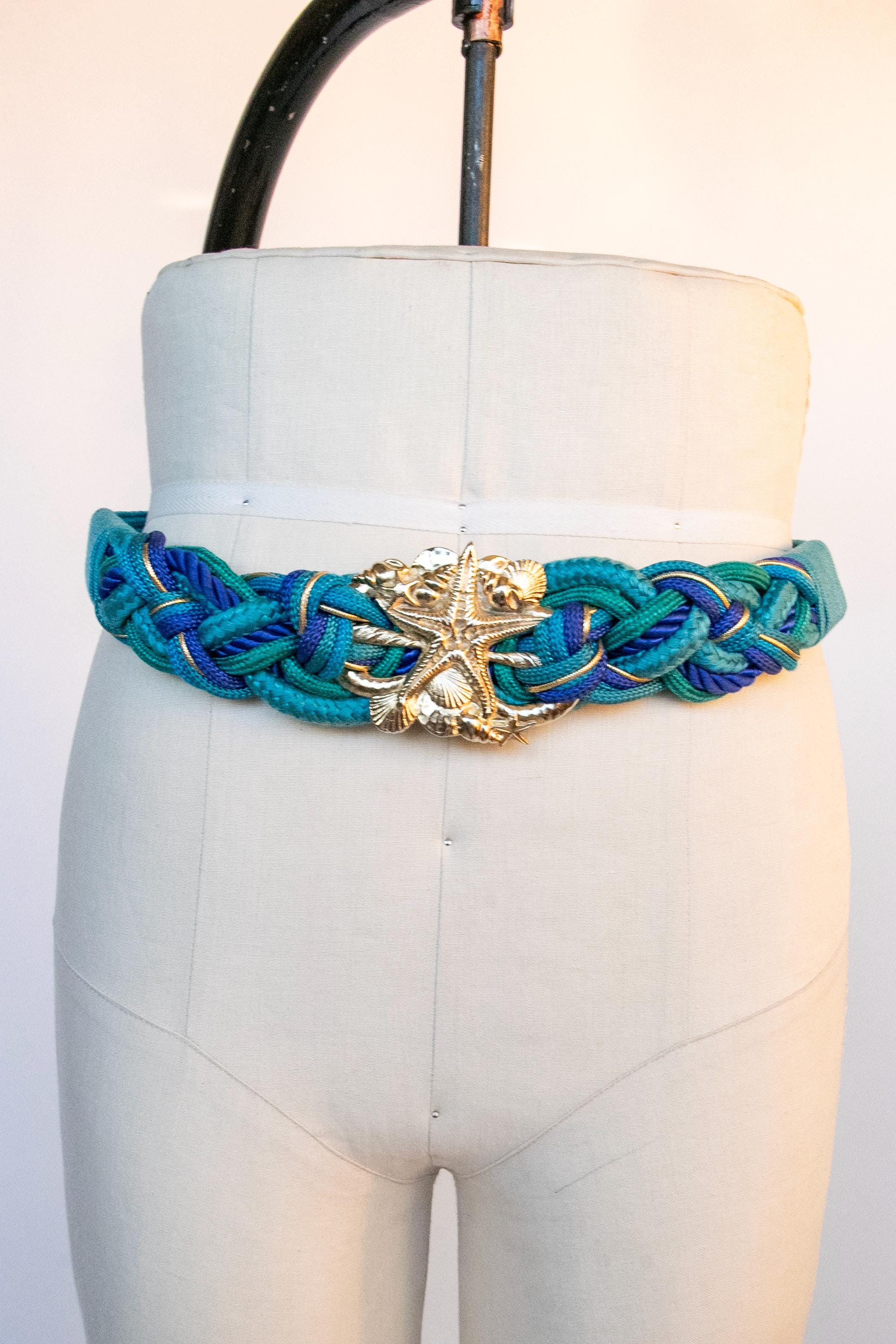 1980s Waist Cinch Belt Sea Shell Gold M - Etsy display picture 3