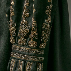 1930s Dress Black Silk Beaded XS image 4