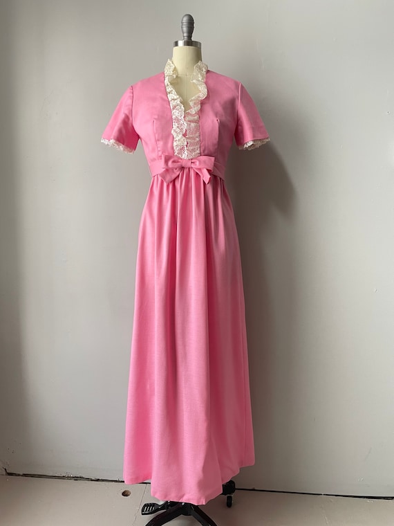 1970s Maxi Dress Pink Lorrie Deb S - image 1