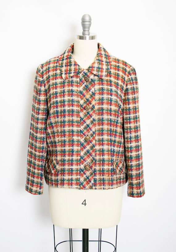 1960s Jacket Tweed Wool Cropped Mod S