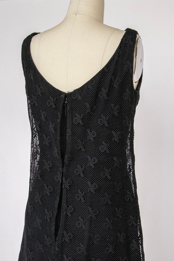 1960s Dress Black Illusion Lace Mermaid S - image 3